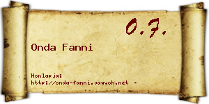 Onda Fanni névjegykártya