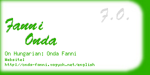 fanni onda business card